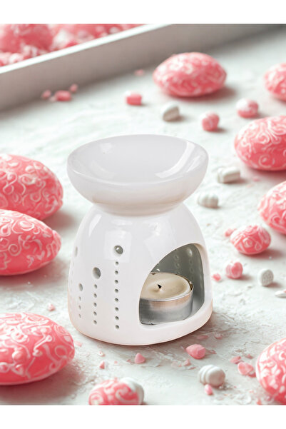 MUKKO HOME Porselen Dekoratif Buhurdanlık – Aromaterapi ve Mumluk – 9 cm
