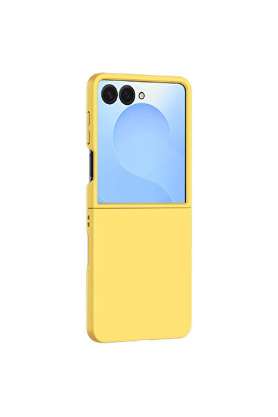 REDz Accessories Carcasă simplă cu folie de protecție pentru Samsung Galaxy Z Flip 7, rezistentă la șocuri, galbenă