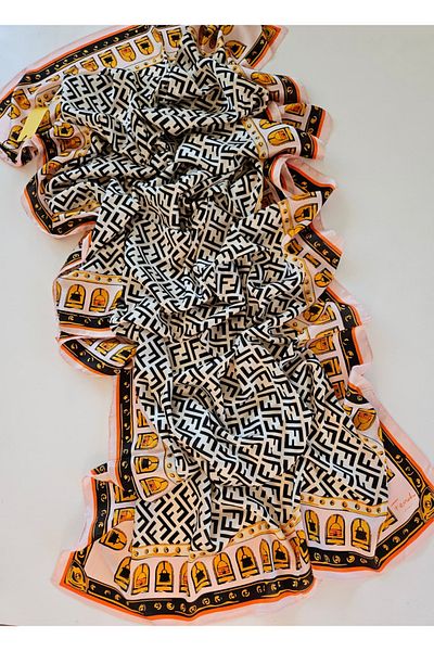 Webinay Home Roman Themed F Pattern Voile Silk Shawl Silk Scarf Hijab Roman Pattern