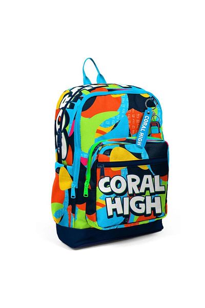 Coral High Set of 2 Graffiti Patterned School Bag Nutrition 23777