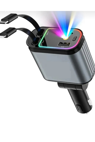 instatech Çakmak Girişli 4’ü 1 Arada Araç Şarj Aleti – Lightning ve Type-C Uy...