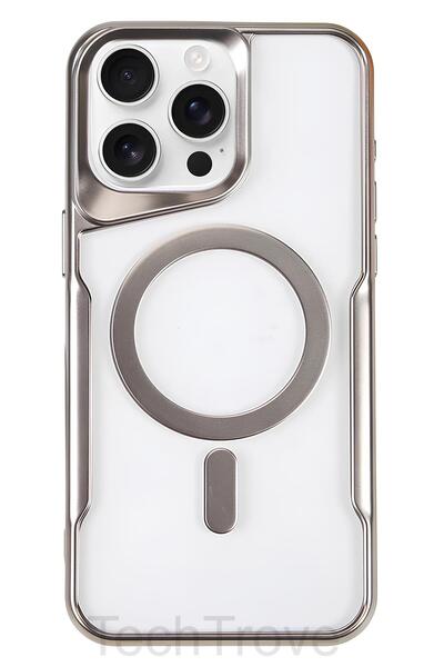 TechTrove iPhone 14 Pro Max Kılıf Magsafe Uyumlu Arkası Şefaf Tasarım Lazer K...