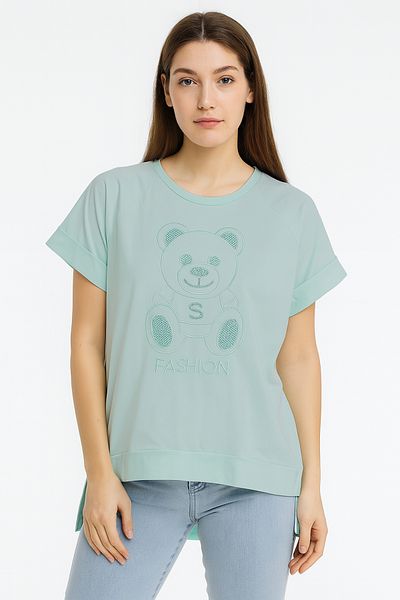 FOR WOMEN Girls' Mint Teddy Bear Fashion T-Shirt