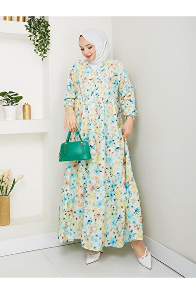 şevval butik Mango kumaş çiçekli elbise