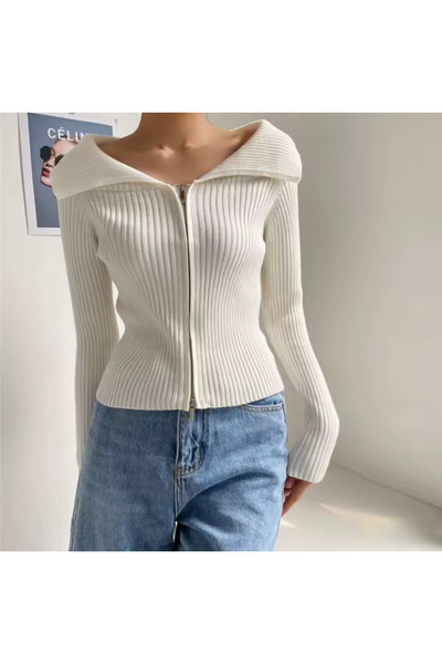 DENİKK Çift Fermuarlı Basıc Hırka