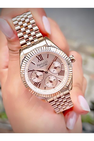 Ferrucci Women's Wristwatch Function Model Steel Cord Waterproof Bracelet Gift