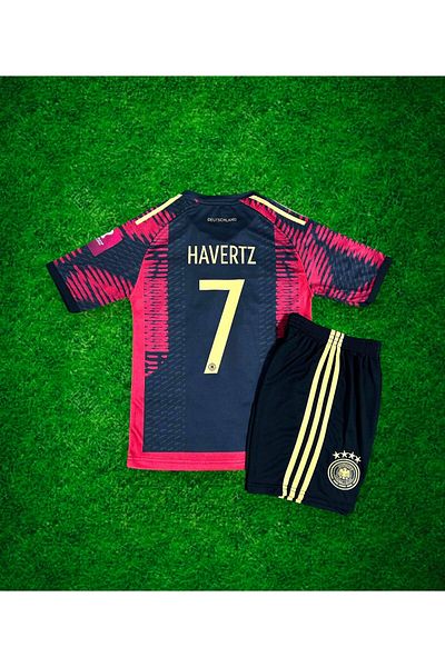 After Party Germany 2022 World Cup Kai Havertz Away Kids Jersey (Blackred) Set of 4 Vs Athlete Ag