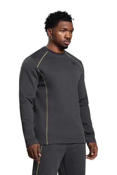 duneus Unisex Long Sleeve Cotton T-Shirt - Dark Grey