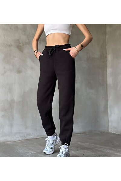 rushana pantaloni de trening cu trei fire în interior cu căptușeală din fleec...