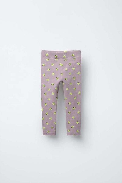 Magu Girl's cotton lilac floral patterned sweatshirt and leggings set