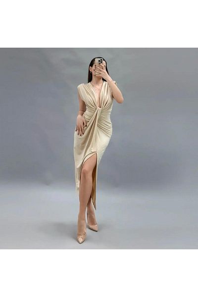 BiaBella Chiara beige dress with stones