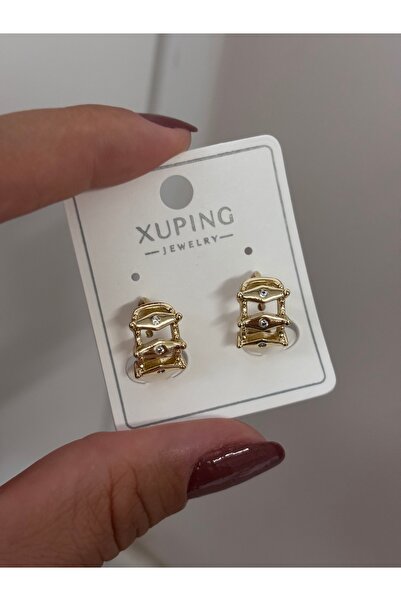 Butik XUping 14K minik taşlı Halka Küpe