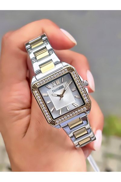 Ferrucci Women's Wristwatch Square Model Steel Cord Waterproof Bracelet Gift