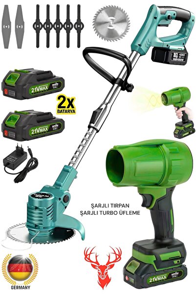 DYNAMİC MAX Şarjlı Uzatma Kollu Çalı Ot Çim Biçme Tırpan Ve Jet Fan Üfleme Ma...