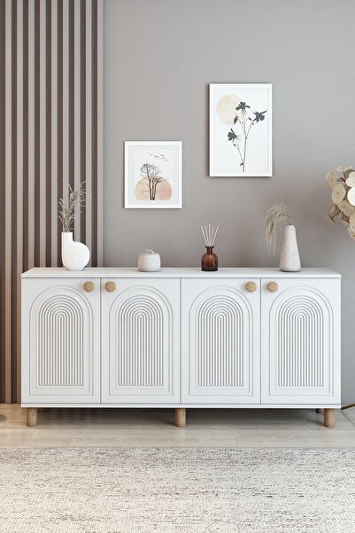 KLT Modüler Bohem Konsol Serisi 160 cm Tv sehpası ( MDF Mebran Kapak ) Bohem ...