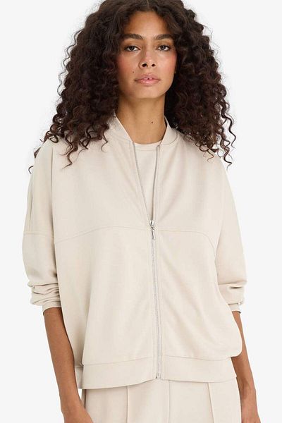 DeFacto New Season College Collar Bomber Modal Cardigan