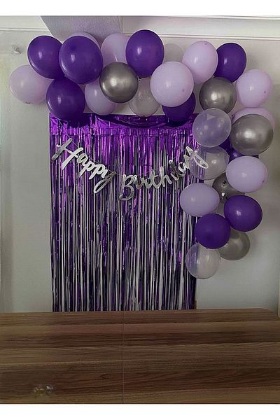 Ezgi Party Store Purple Balloon Chain Birthday Concept