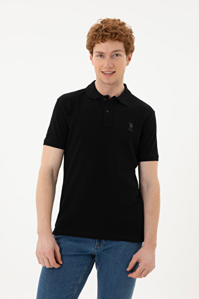 U.S. Polo Assn. Tricou Polo Slim fit cu logo discret negru