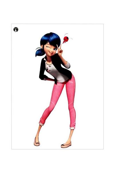 Generic Cartoon Girl Themed Metallic Plate Black/Pink/White 20x15cm