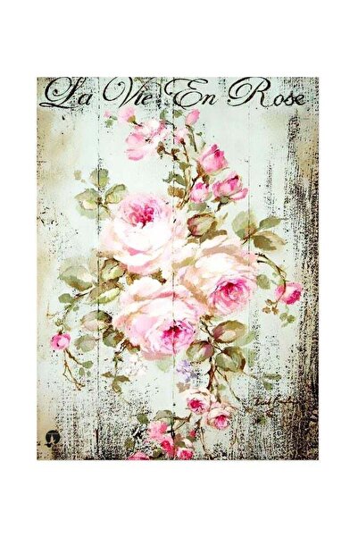 Generic Flower Themed Metallic Plate Pink/Green/Blue 20x15cm