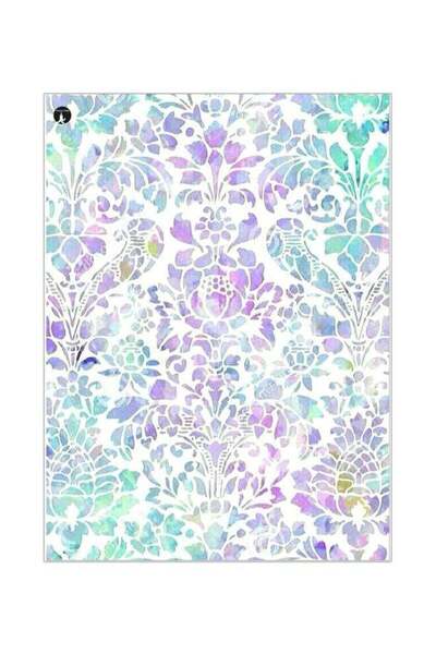 Generic Printed Metallic Plate Pink/Purple/Green 20x15cm