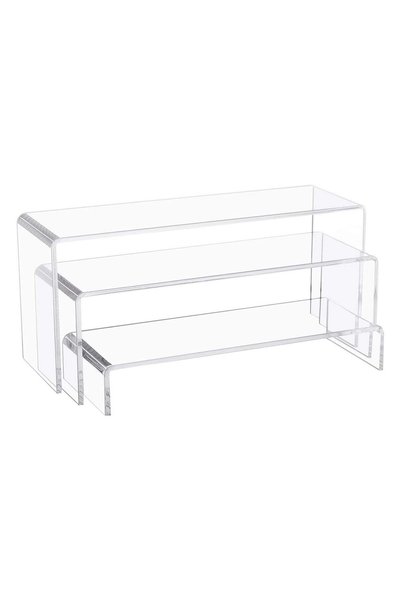 Generic 3 PC Large Clear Acrylic Riser Set, Acrylic Display Risers Shelf Show...