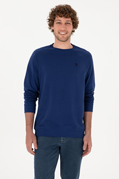 U.S. Polo Assn. Erkek Regular Fit Bisiklet Yaka İndigo İnce Basic Sweatshirt 50313752-VR028