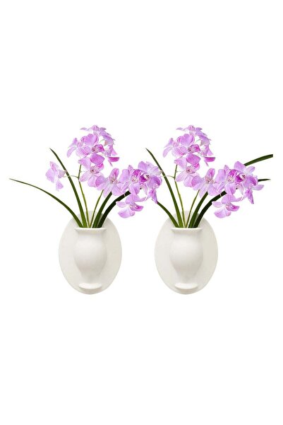 Generic 2 Pcs Wall Mounted Silicone Vase Removable Sticky Flower Vases for Ho...