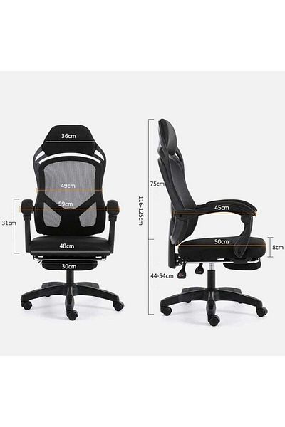 AWF AL WADI FURNITURE Compact Lockable Office Table with Ergonomic Reclining Mesh Office Chair