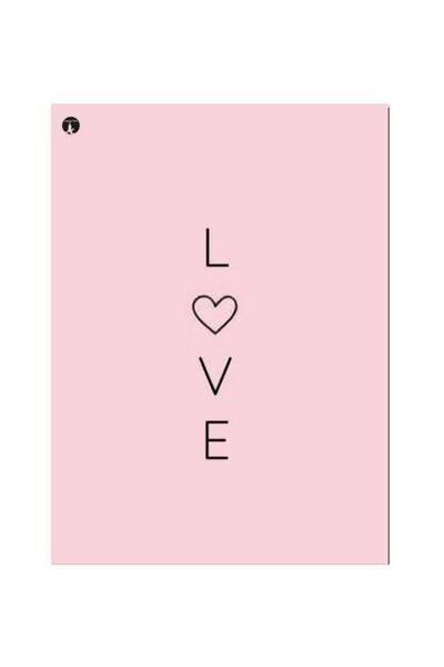 Generic Love Themed Metallic Plate Pink/Black 20x15cm