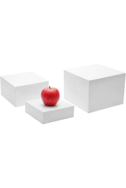 Generic Glossy White Acrylic Cube Catering Buffet Riser, Nesting Display Stan...