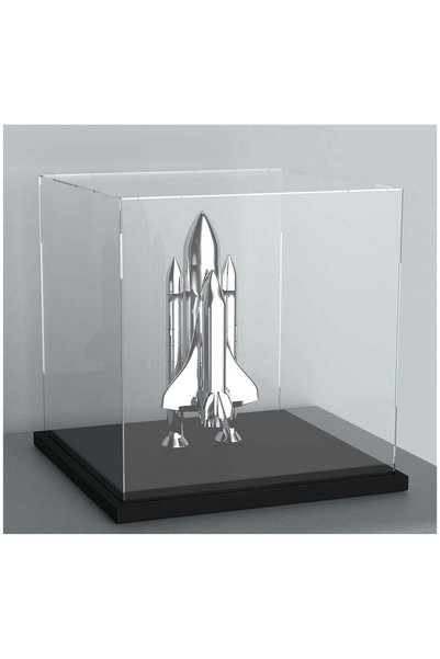 Generic Clear Self-Assembly Acrylic Display Case with Black Velvet Base, Delu...
