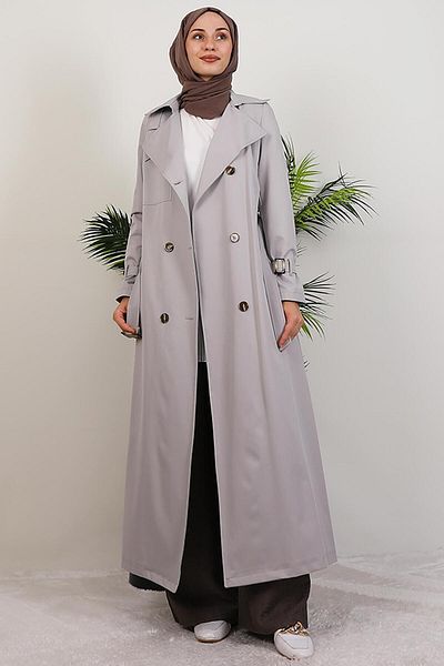 GİYZAMİLA Terra Trench Coat Stone