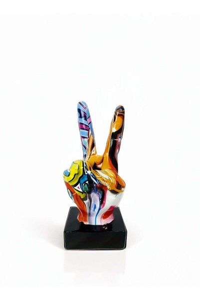 Generic Peace Hand Statue Sculpture Resin Finger Sculpture Decoration