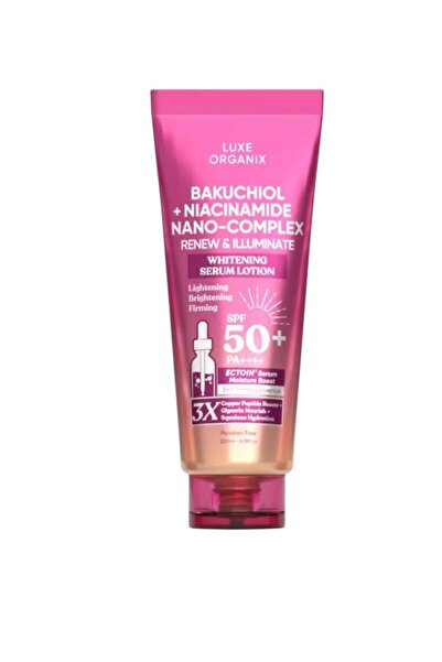 LUXE ORGANIX مركب النانو باكوتشيول + النياسيناميد لتجديد وإضاءة البشرة