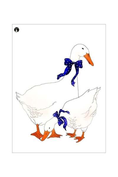 Generic Duck Themed Metallic Plate White/Red/Blue 20x15cm