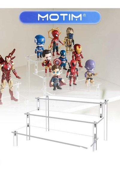 Generic 3 Tier Clear Acrylic Riser Display Shelf Ornament Display Organizer C...