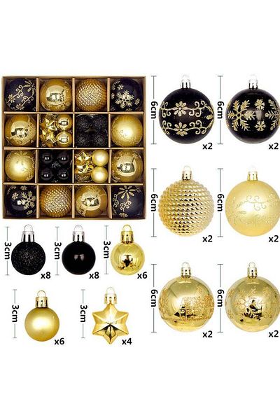 Generic AUTOYSUR 44 Pcs Christmas Tree Balls Ornaments, Christmas Decorative Hanging Baubles for Home Party