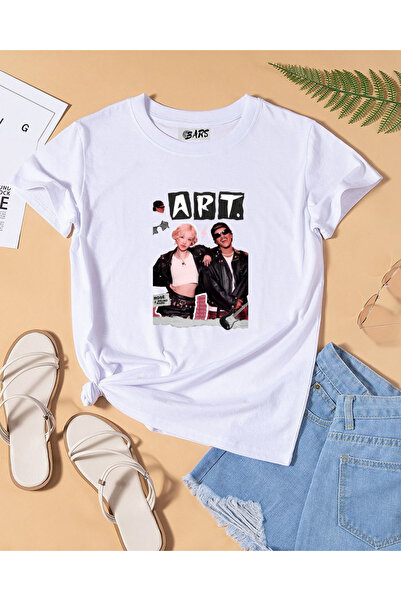 barsdepo Tricou imprimat APT, tricou alb oversize unisex pentru copii/adulți