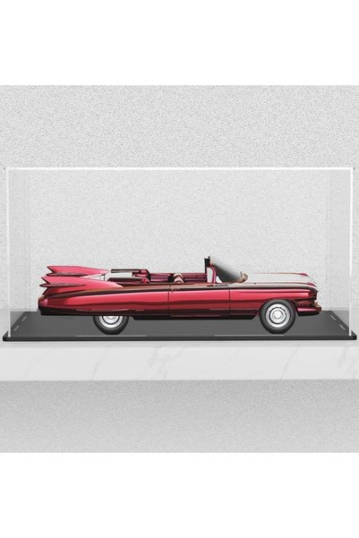 Generic Acrylic Display Case – 13x6.7x6.3 Inch Cube with Matte Black Base and...