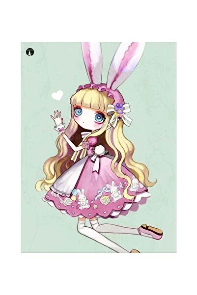 Generic Decorative Girl Themed Metallic Plate Light Green/Pink/Beige 20x15cm
