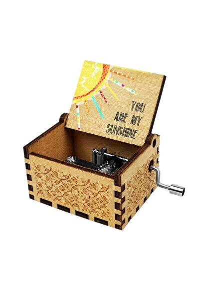 Generic Hand Music Box You Are My Sunshine Pattern Wood Music Box Vintage Woo...