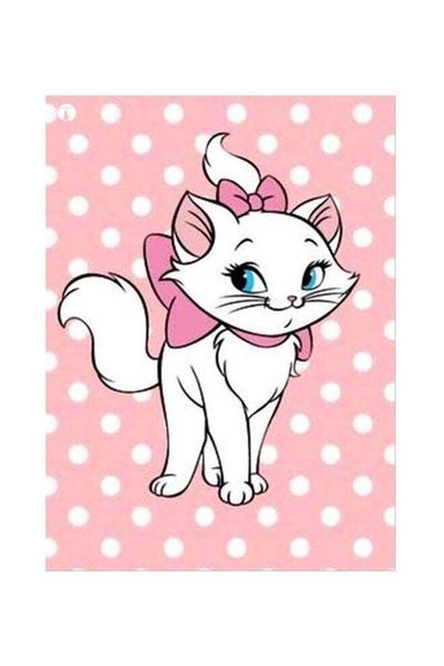 Generic Cat Themed Metallic Plate Pink/White/Blue 20x15cm
