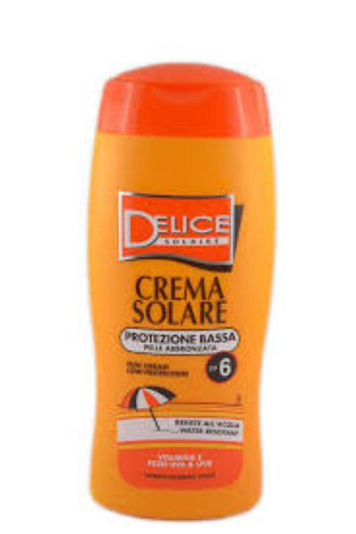 delice solaire Sunscreen cream, SPF6, water resistant, with Vitamin E, UVA and UVB filter, 250ml
