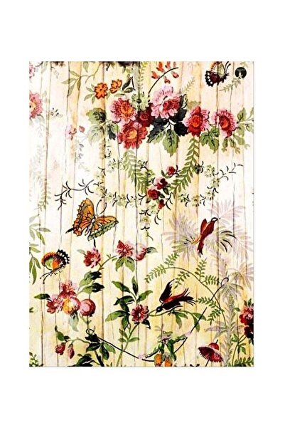 Generic Floral Themed Metallic Plate Beige/Red/Green 20x15cm