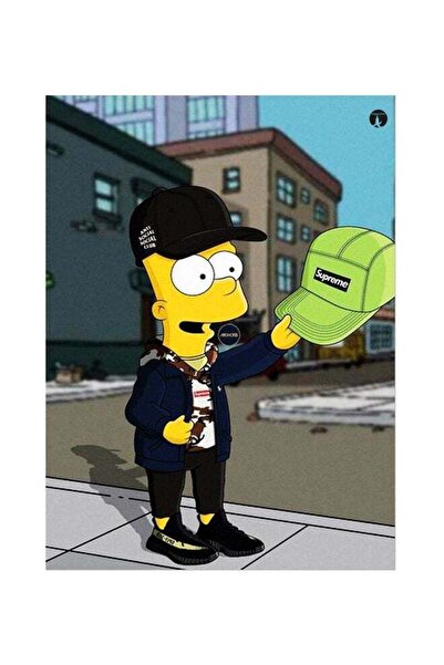 Generic Cartoon Themed Metallic Plate Yellow/Green/Blacj 20x15cm
