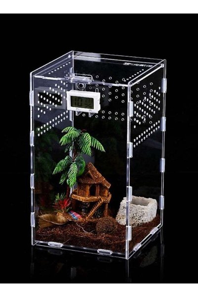 Generic Transparent Box, Portable Acrylic Habitat Terrarium Reptile Breeding ...