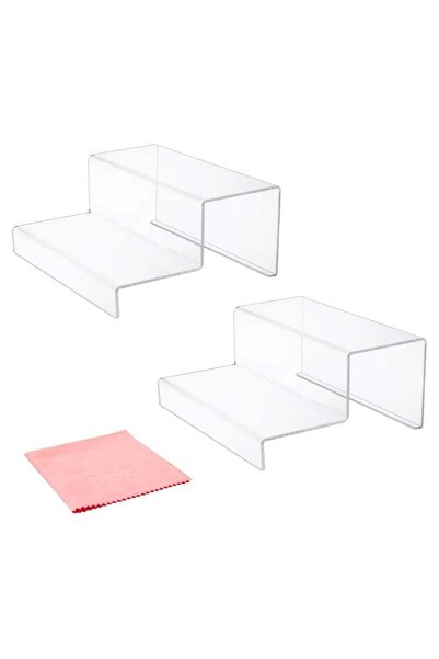 Generic 2 Tier Acrylic Display Riser, Clear Display Stands for Shelf Dessert ...