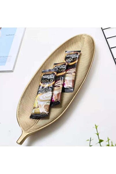 Generic Wooden Golden Tray Nordic Style Leaf Dish Serving Platter Snack Fruit...