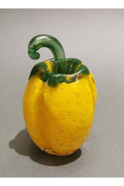 Generic Murano Glass Capsicum Figurine – Handcrafted Yellow Pepper Art Piece